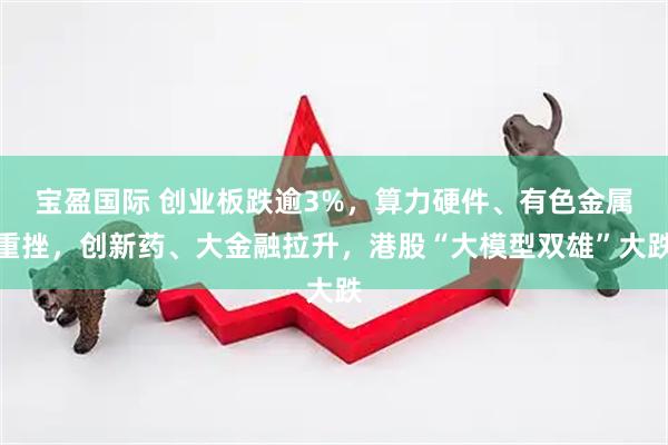 宝盈国际 创业板跌逾3%，算力硬件、有色金属重挫，创新药、大金融拉升，港股“大模型双雄”大跌
