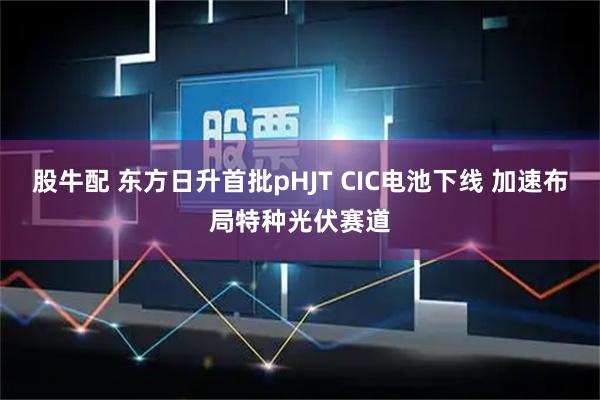 股牛配 东方日升首批pHJT CIC电池下线 加速布局特种光伏赛道